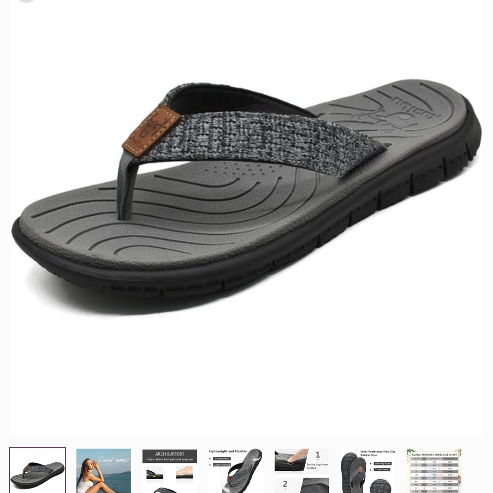 Women's Gray Flip Flops